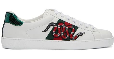 gucci white shoes with snake|gucci snakeskin shoes.